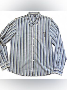 D&G Vintage Dolce & Gabbana y2k Multicolor Striped Long Sleeve Button Up Shirt